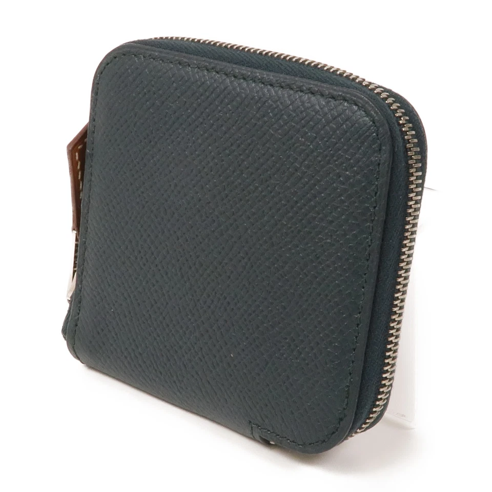 Cartera HERMES PHW Silk'In Change Veau Epsom Cuero Verde Oscuro Foto 3 de 4