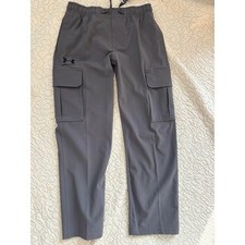 Under Armour Boys Cargo Pants Gray Elastic Waist Athletic Pants Size Small