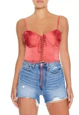 Forever 21 Stain Lace Up Bustier Cami