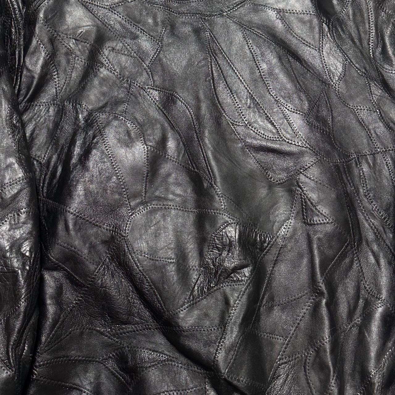 Vintage Leather Patchwork Quilted Jacket - image 5