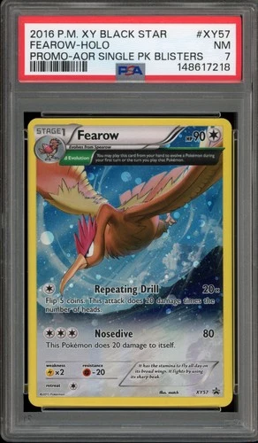 Pokemon Fearow XY Ancient Origins Single Pk. Blister Holo Promo XY57 PSA 7