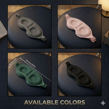 3D Contoured Sleep Mask - Zero Pressure Eye Cover for Men, Women & Kids Shading