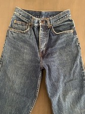 Vintage 80s Lee Mom Jeans Womens Blue High Rise Dark Wash 28 Tapered Leg