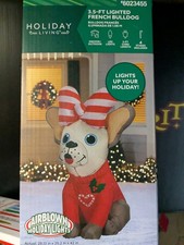 3.5 ft LED Lighted French BullDog Inflatable by Holiday Living New