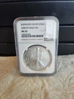 2008 W Burnished silver eagle MS 70 Brown Label
