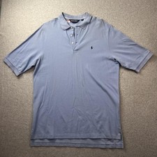 Ralph Lauren Polo Golf Shirt Mens XL Light Blue Short Sleeve Cotton Logo Pony