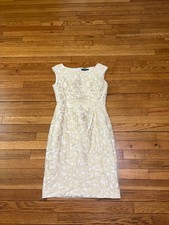 Lauren Ralph Lauren Lace Sheath Dress Women's Size 2 Beige Sleeveless Back Zip