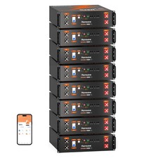 8 Pack 5.12kWh 48V 100Ah LiFePO4 Lithium Server Rack Battery Solar UPS UL1973