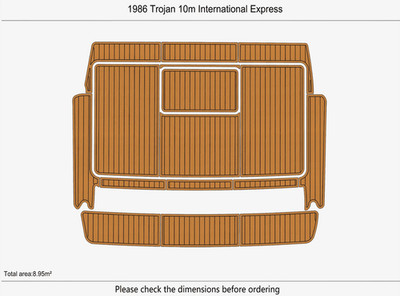 1986 Trojan 10m International Express Swim Platform EVA Faux Teak Flooring Mat