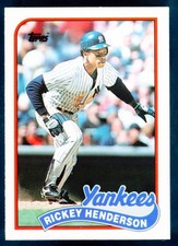 1989 TOPPS TIFFANY #380 RICKEY HENDERSON YANKEES HOF  NM-MT OR BETTER SET-BREAK