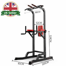 Adjustable Power Tower Pull Up Bar Dip Station Home Gym Workout Equipment