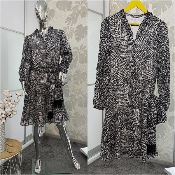 Women Marc Cain Dress Grey Polyamide M