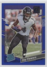 2023 Panini Clearly Donruss Rated Rookie Blue 68/99 Zay Flowers #92 1p4b