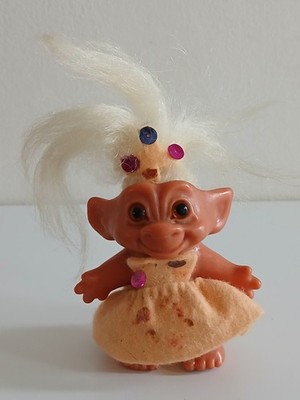 Kleine Vintage Thomas Dam Troll Puppe Glasaugen Reg Design Filz Kleidung