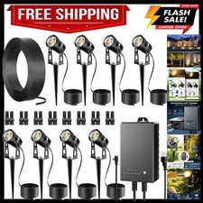 6-Pack Low Voltage LED Landscape Spot Lights with 60W Transformer - Warm White