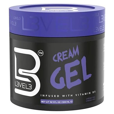 L3VEL3 Hair Gel Cream  Medium Hold Anti-Frizz Styling Gel Cream Moisturizing