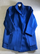 Vintage Cassidy Wool Hand Tailored Royal Blue Jacket Sz 8 Made In USA