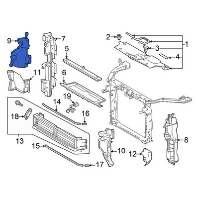 For Toyota Grand Highlander 24-26 Radiator Support Air Deflector Toyota Front