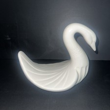 Vintage Ceramic Towel Washcloth Holder White Swan Bathroom Decor Japan See Photo
