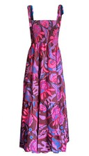 kinstell Women's Summer Boho Spaghetti Strap Square Neck Ruffle Casual Flowy