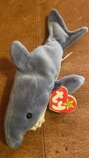 RARE RETIRED 1996 TY BEANIE BABY CRUNCH WITH PVC PELLETS/ TAG ERRORS.