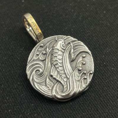 David Yurman Amulett Fischsymbol für Herren aus 925 Sterlingsilber