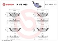 Brembo Bremsbelagsatz, Scheibenbremse P 59 030 FüR Opel Chevrolet
