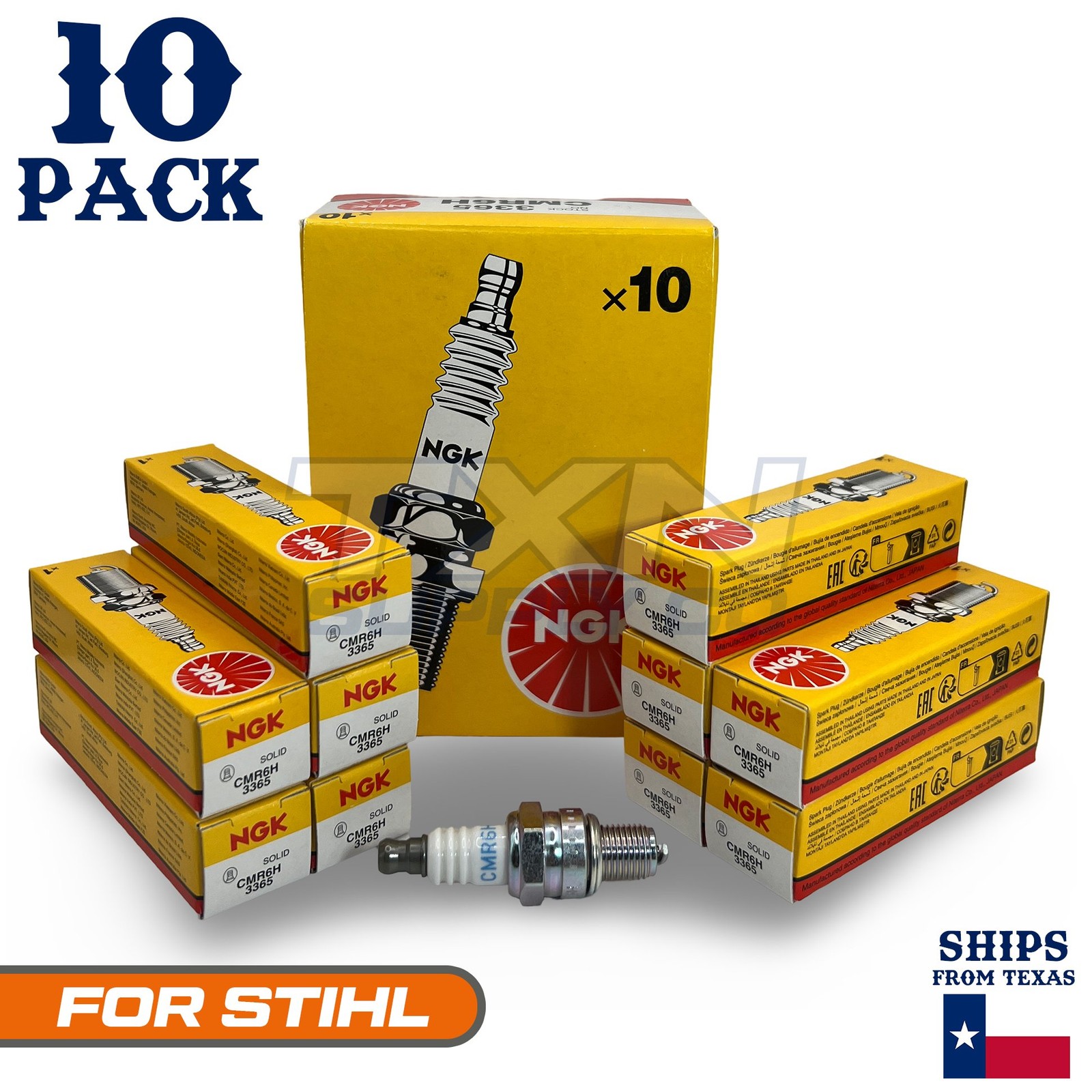 10 Pack NGK Spark Plug - For STIHL Trimmer Cutter FS 131 1.9hp
