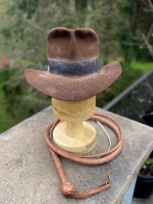 INDIANA JONES FEDORA FUR FELT HAT - F&G CUSTOMS WEATHERED OR NON-DISTRESSED