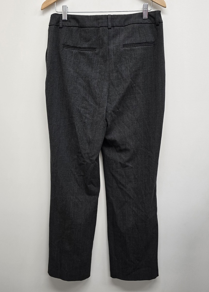 Joie Women's Size 8 Trouser Dress Pants Plaid Windowpane Gray