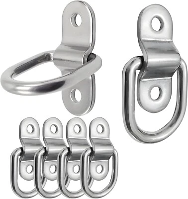 MAXHANEST 8 Pack Heavy Duty Steel D Rings Tie Downs Anchor 1/4 Inch Steel