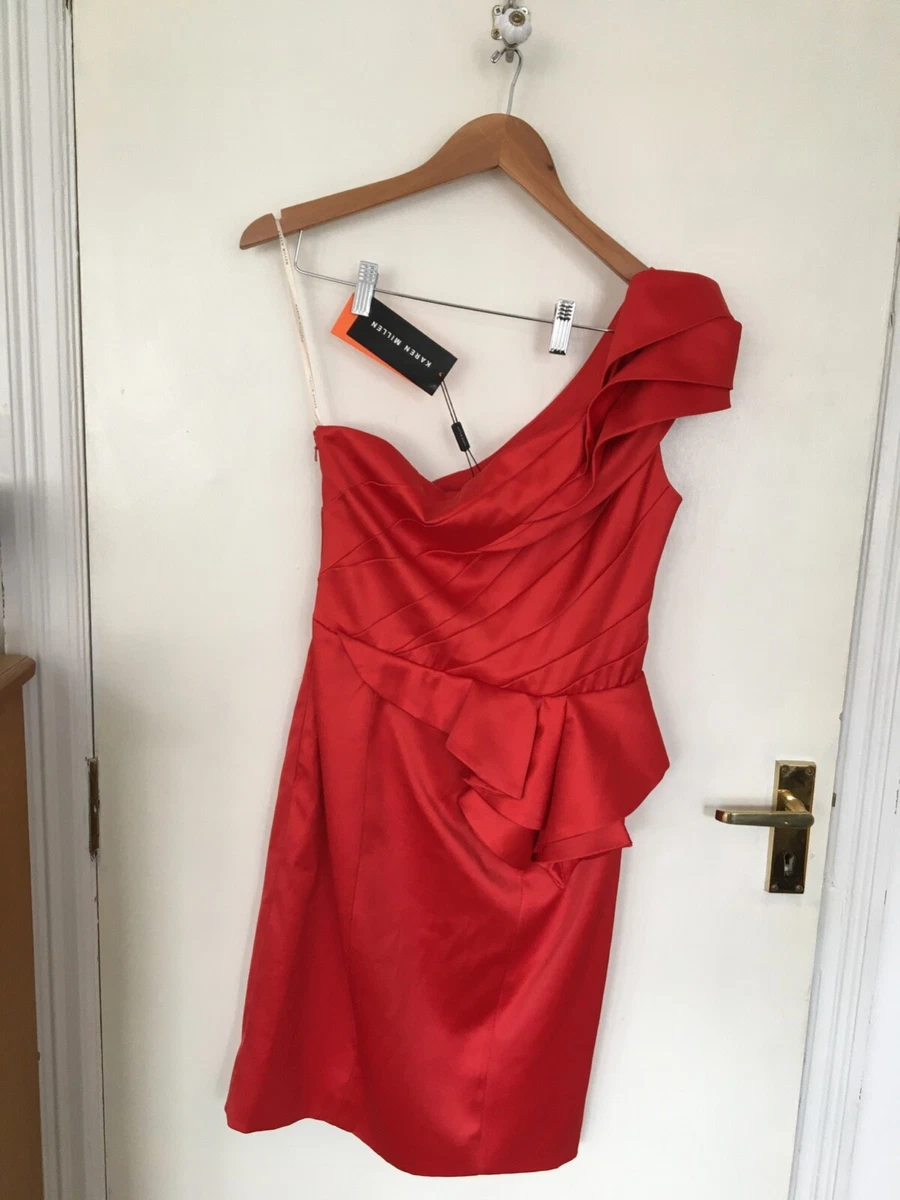Karen Millen Designer Red Dress Size UK 10