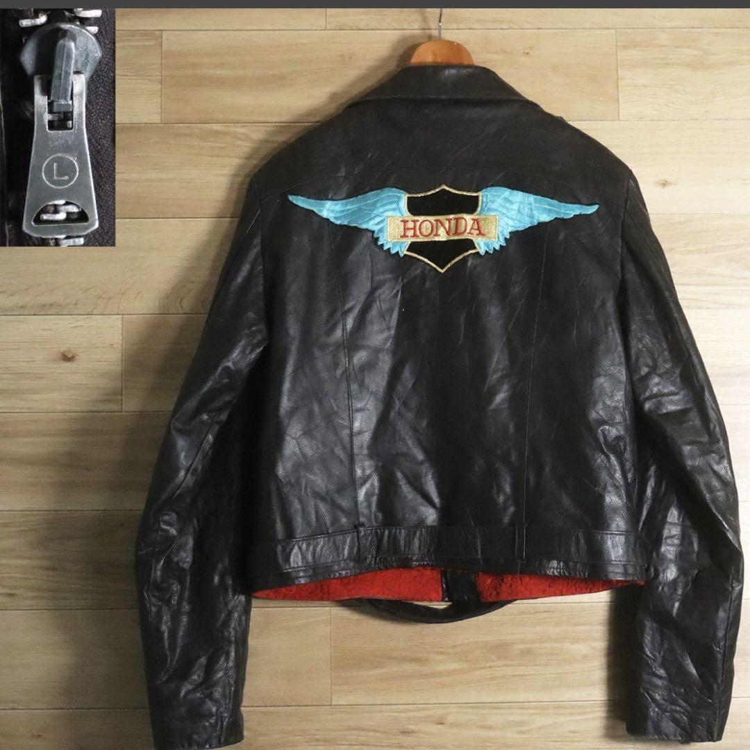 ジャケット・アウター 90s vintage double riders leather jacket Vintage Double Riders Genuine Leather Honda Jacket (Leather