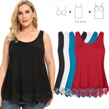 Women Built in Bra Adjustable Strap Tank Tops Cami Sleeveless Summer Tops Vest