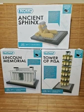 Lot Of 3 Blokko Building Sets Ancient Sphinx Tower of pisa Lincoln Memorial NEW