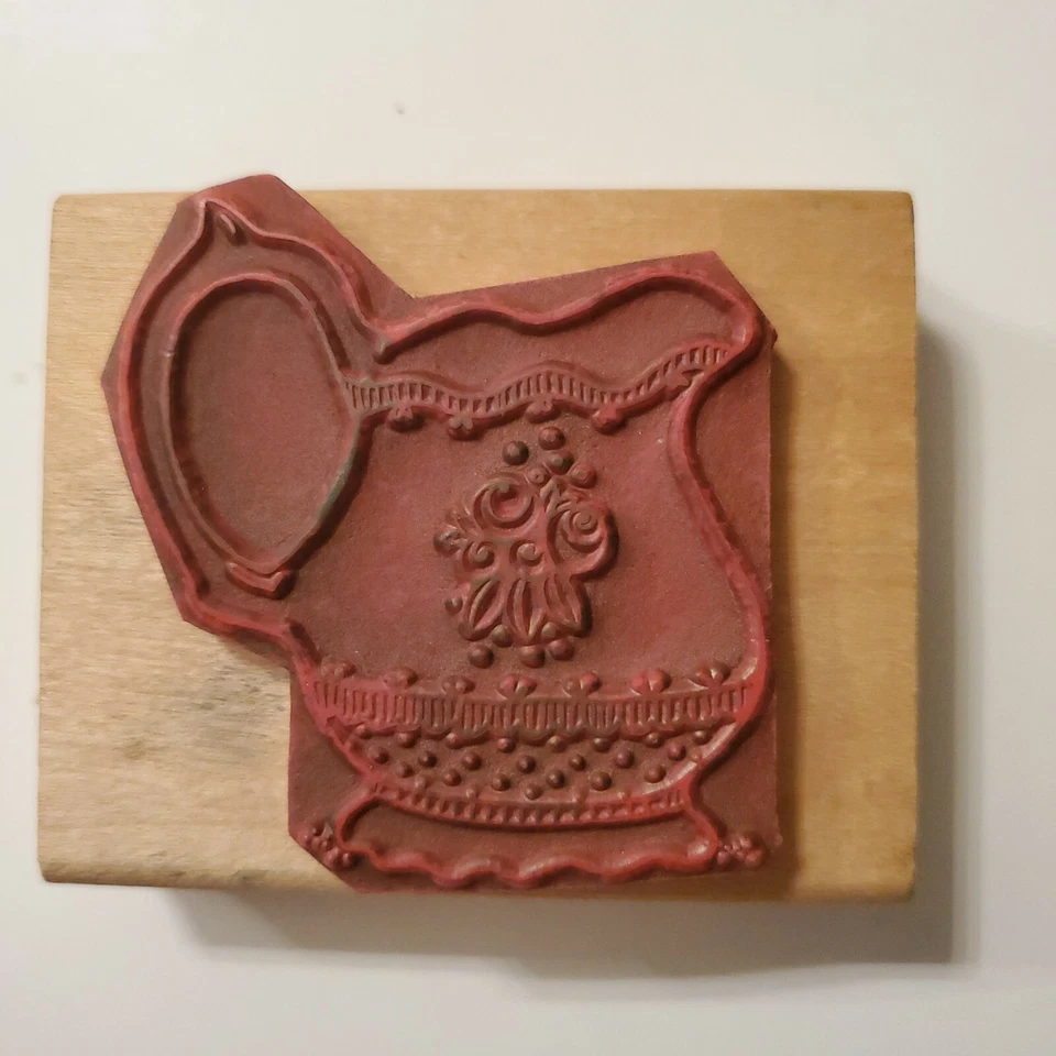 Резиновый штамп чайник викторианский деревянный для рукоделия - Изображение 3 из 4