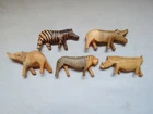 Hand Carved African Wooden Animals - Lot of 5