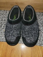 Kuru Womens Sz 7.5 Clogs Slides Shoes Slippers Comfort Shoes Black Suede Gray