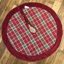 Magnolia Home Waco Red Plaid Velvet Tree Skirt Red not Target 