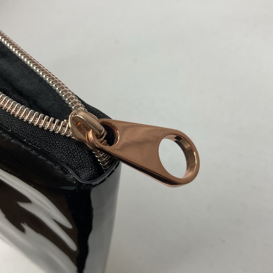 Ted Baker Clutch Tablet Case Top Zip Patent Leather Black Pink Bow 10x8