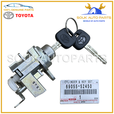 ②キキ 69055-52450 Genuine Toyota BACK DOOR LOCK CYLINDER & KEY SET