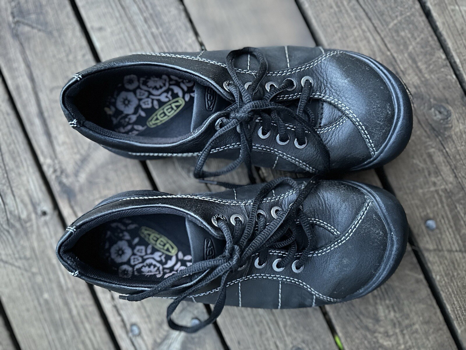 Scarpe sneakers Keen donna Presidio nere in pelle escursionismo passeggio misura 6 5