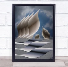 The Sky Is Limit Waves Creative Edit Geometry Shapes Wave Wall Art Print