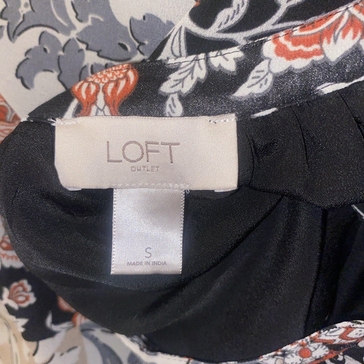 Women's LOFT Outlet Chiffon Faux Wrap Dress-Long Sleeve-Elastic Waist-SMALL 