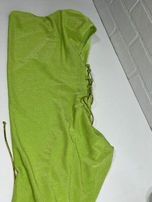 NWT! ASOS Design Cowl Mini Dress w/ Metallic Gold Sz US 6 LIME GREEN | eBay