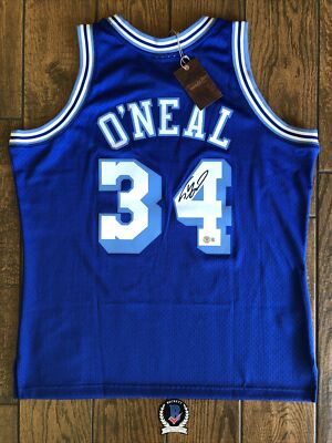 Shaq Signed Mitchell Ness Blue Lakers Jersey Shaquille O'Neal