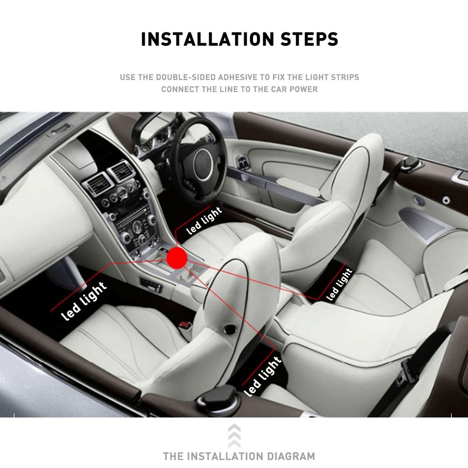 6IN1 8M RGB LED Atmosphere Car Interior Ambient Li... - Vicedeal - Foto 11