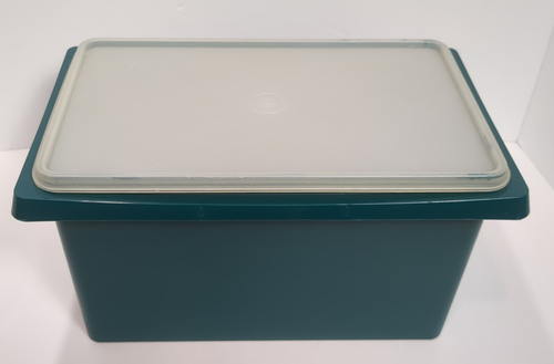 Tupperware Carry All Rectangle Storage Container 1431 Hunter Green Lid ...