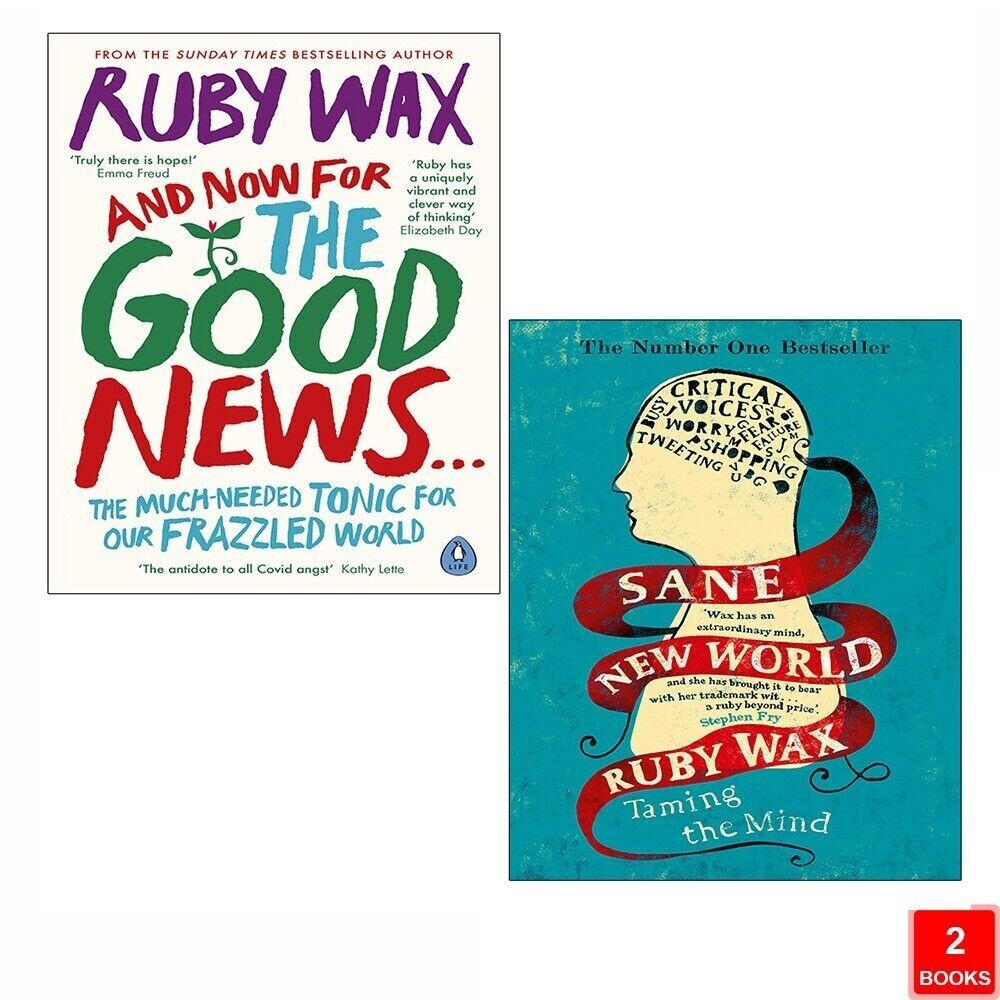 Ruby Wax Collection 2 Books Set Sane New World, And Now For The Good News NEW - Image 2