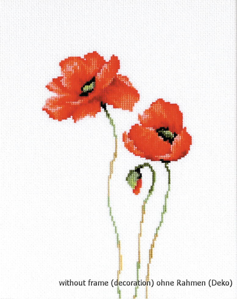 Luca-S counted Cross Stitch kit ""Poppies III"", 13,5x22,5cm, DIY